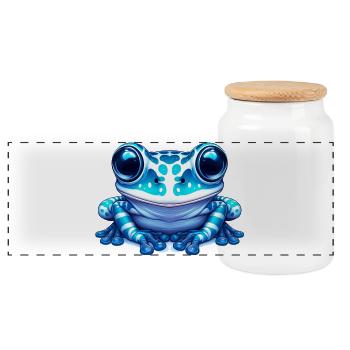 Grenouille - Boîte à biscuits avec couvercle en bois - blanc - Devant