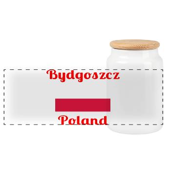 Bydgoszcz Polen - Stilvolle Drucke - Panorama Keksdose mit Holzdeckel - Weiß - Vorne