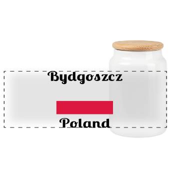 Bydgoszcz Poland - Stylish prints - Panoramic Cookie Jar with Wooden Lid - white - Front