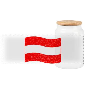 Drapeau vintage de l’Autriche - Boîte à biscuits avec couvercle en bois - blanc - Devant