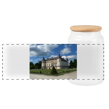 Château de Rambouillet - Boîte à biscuits avec couvercle en bois - blanc - Devant
