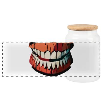 Le sourire effrayant de Darkjaw - Boîte à biscuits avec couvercle en bois - blanc - Devant
