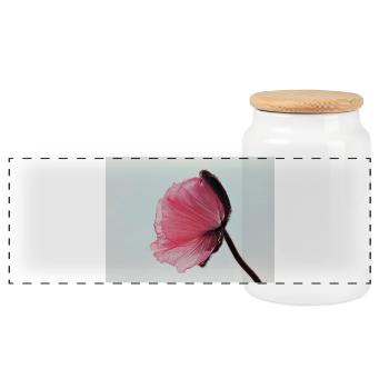 Pink Poppy - Panorama Keksdose mit Holzdeckel - Weiß - Vorne