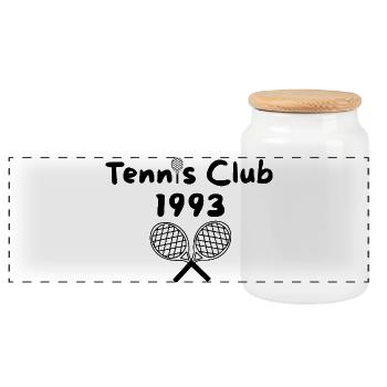 Tennis Club 1993 - Panorama Keksdose mit Holzdeckel - Weiß - Vorne
