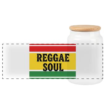 Reggae Soul Jamaica Style - Panoramic Cookie Jar with Wooden Lid - white - Front