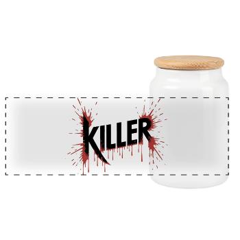 Killer - Killer Blood Design - Panorama Keksdose mit Holzdeckel - Weiß - Vorne