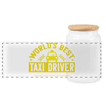World Heritage Taxi Driver Design - Panoramic Cookie Jar with Wooden Lid - white - Front