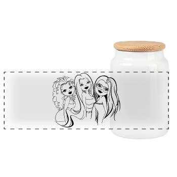 Autoritaire et girly - Boîte à biscuits avec couvercle en bois - blanc - Devant