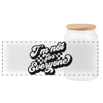 I am not for all expressions - Panoramic Cookie Jar with Wooden Lid - white - Front