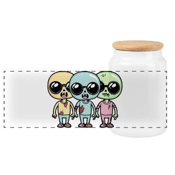 Illustration d'enfants zombies gothiques - Boîte à biscuits avec couvercle en bois - blanc - Devant