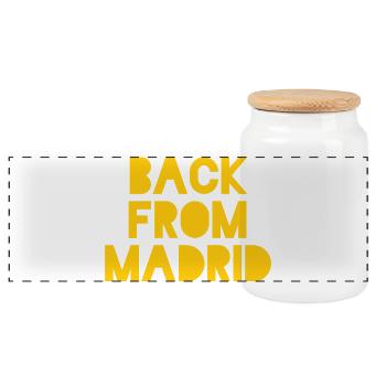 Illustration expressive de Madrid sur vêtements - Boîte à biscuits avec couvercle en bois - blanc - Devant