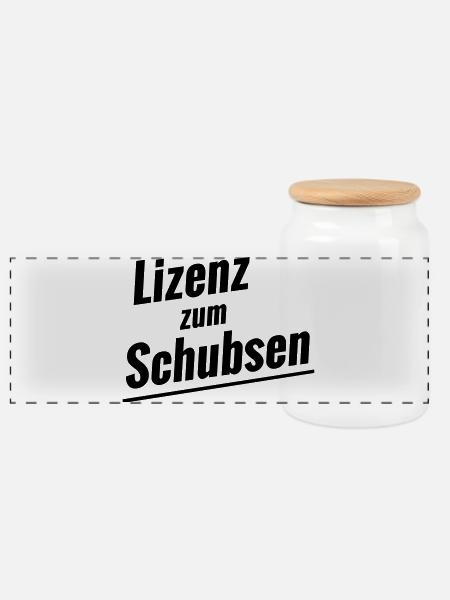 Lizenz zum Schubsen - Panorama Keksdose mit Holzdeckel - Weiß