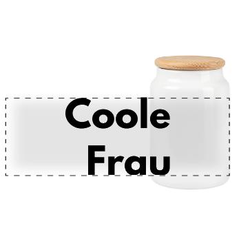 So sieht ein coole Frau aus - Panorama Keksdose mit Holzdeckel - Weiß - Vorne
