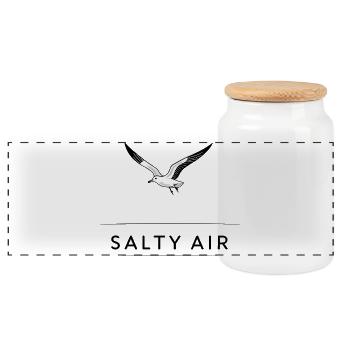 Salty air - Panoramic Cookie Jar with Wooden Lid - white - Front