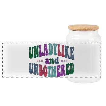 Unladylike and Unbothered - Panorama Keksdose mit Holzdeckel - Weiß - Vorne