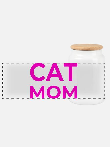 Katzen - Panorama Keksdose mit Holzdeckel - Weiß