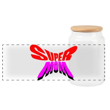 Super Mama / Super Mama - Panorama Keksdose mit Holzdeckel - Weiß - Vorne