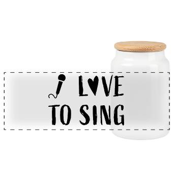 I love to sing - Musik Musiker Sänger Sängerin - Panorama Keksdose mit Holzdeckel - Weiß - Vorne
