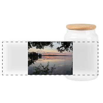 Summer - Panorama Keksdose mit Holzdeckel - Weiß - Vorne