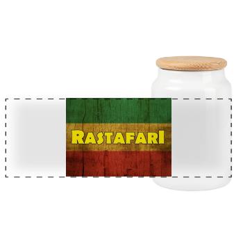 Rastafari - Boîte à biscuits avec couvercle en bois - blanc - Devant