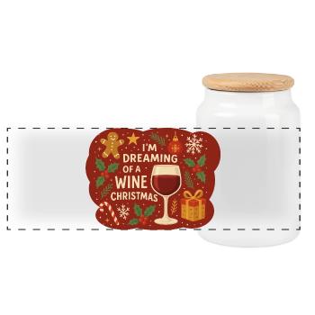 Je rêve - Design de vacances amusant - Boîte à biscuits avec couvercle en bois - blanc - Devant