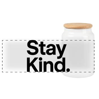 Stay Kind - Panorama Keksdose mit Holzdeckel - Weiß - Vorne
