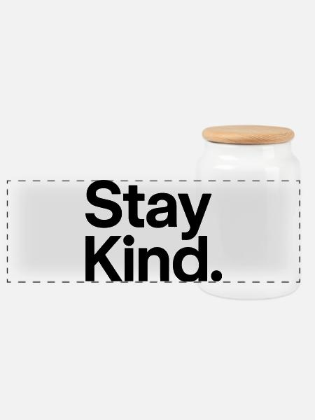Stay Kind - Panorama Keksdose mit Holzdeckel - Weiß