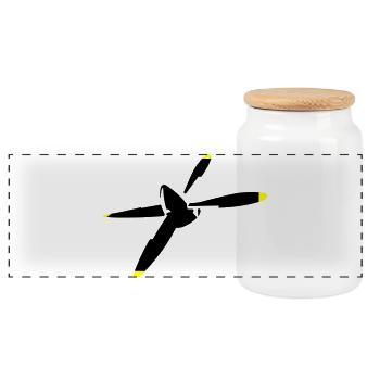 propeller - Panoramic Cookie Jar with Wooden Lid - white - Front