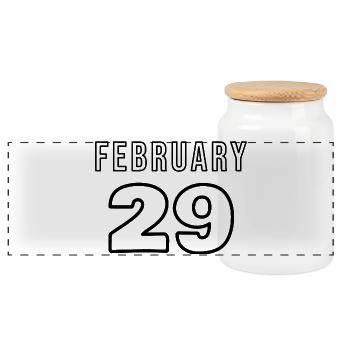 29 février - Boîte à biscuits avec couvercle en bois - blanc - Devant