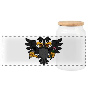 Creative Eagle - Panoramic Cookie Jar with Wooden Lid - white - Front