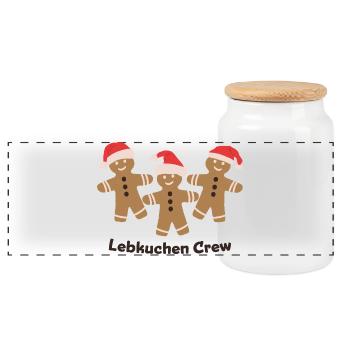 Gingerbread Crew - Pâtisserie de Noël entre amis - Boîte à biscuits avec couvercle en bois - blanc - Devant