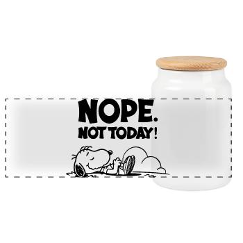 Nope not today funny lazy Dog - Panorama Keksdose mit Holzdeckel - Weiß - Vorne