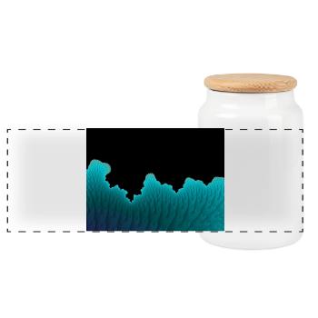 Mur de Corail Néon - Boîte à biscuits avec couvercle en bois - blanc - Devant