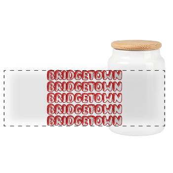 Bridgetown - Boîte à biscuits avec couvercle en bois - blanc - Devant
