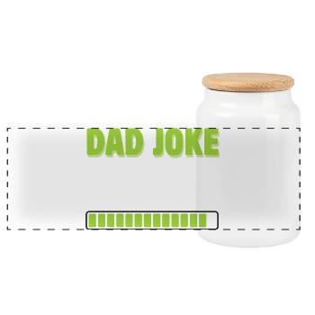 Dad Joke Loading 99% – Funny Gift for Dad - Panoramic Cookie Jar with Wooden Lid - white - Front
