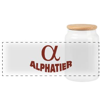 Animal alpha - Boîte à biscuits avec couvercle en bois - blanc - Devant