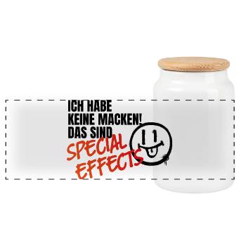 Keine Macken, sondern Special Effects - Panorama Keksdose mit Holzdeckel - Weiß - Vorne