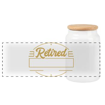 Retraités mais pas expirés depuis 2026 - Boîte à biscuits avec couvercle en bois - blanc - Devant