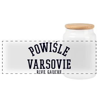 Powisle Warszawa Warsaw - Panorama Keksdose mit Holzdeckel - Weiß - Vorne