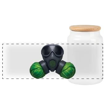 BELGOXYGÈNE - Bellegique - Boîte à biscuits avec couvercle en bois - blanc - Devant