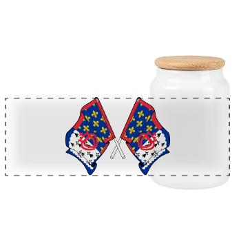 Deux drapeaux du Pays de la Loire franchis - Boîte à biscuits avec couvercle en bois - blanc - Devant