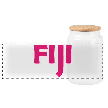 Fiji - Fiji - Islands - Pacific - South Seas - Panoramic Cookie Jar with Wooden Lid - white - Front