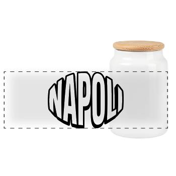 Napoli runde Typografie - Panorama Keksdose mit Holzdeckel - Weiß - Vorne