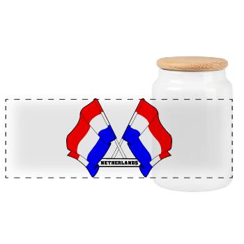 Drapeaux croisés des Pays-Bas - Boîte à biscuits avec couvercle en bois - blanc - Devant