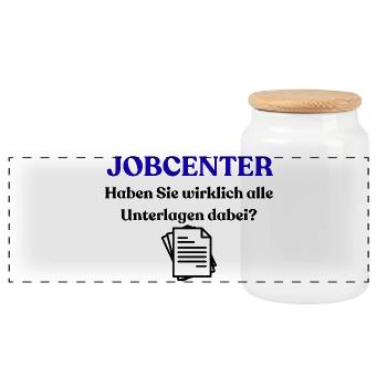 Centre d’emploi - Boîte à biscuits avec couvercle en bois - blanc - Devant