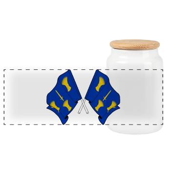 Cheshire Flag Crossed - Panoramic Cookie Jar with Wooden Lid - white - Front