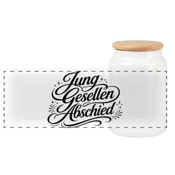 Bachelor Party Bachelor Party - Panoramic Cookie Jar with Wooden Lid - white - Front