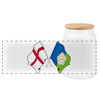 East Riding Crossed with England Flag - Panoramic Cookie Jar with Wooden Lid - white - Front
