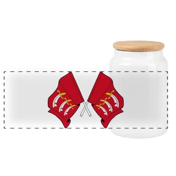 Essex Crossed Flags - Panoramic Cookie Jar with Wooden Lid - white - Front