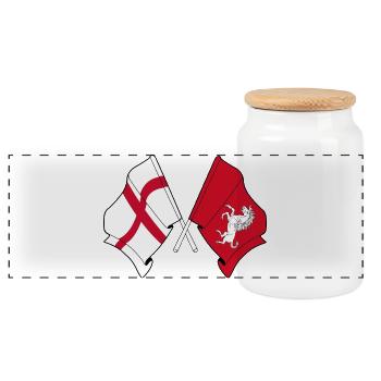 Kent traversé avec drapeau anglais - Boîte à biscuits avec couvercle en bois - blanc - Devant